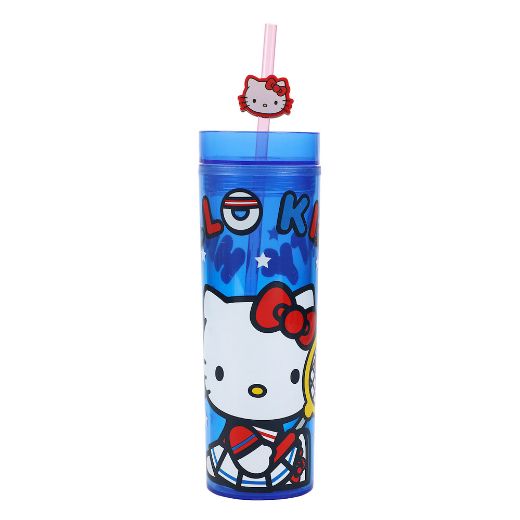 Picture of Hello Kitty Sports Straw Charm 16 oz. Slim Plastic Tumbler
