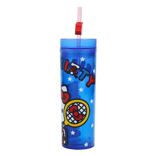 Picture of Hello Kitty Sports Straw Charm 16 oz. Slim Plastic Tumbler