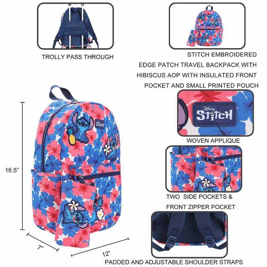 Picture of Disney Stitch Travel Youth Pouch & Backpack Set