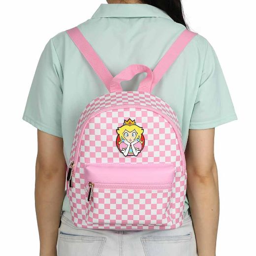 Picture of Super Mario Princess Peach Checkered Mini Backpack