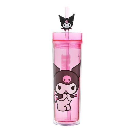 Picture of Kuromi Straw Charm 16 oz. Slim Plastic Tumbler
