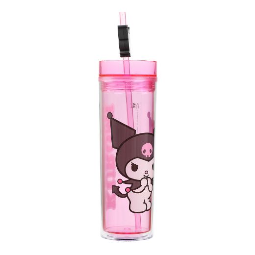 Picture of Kuromi Straw Charm 16 oz. Slim Plastic Tumbler