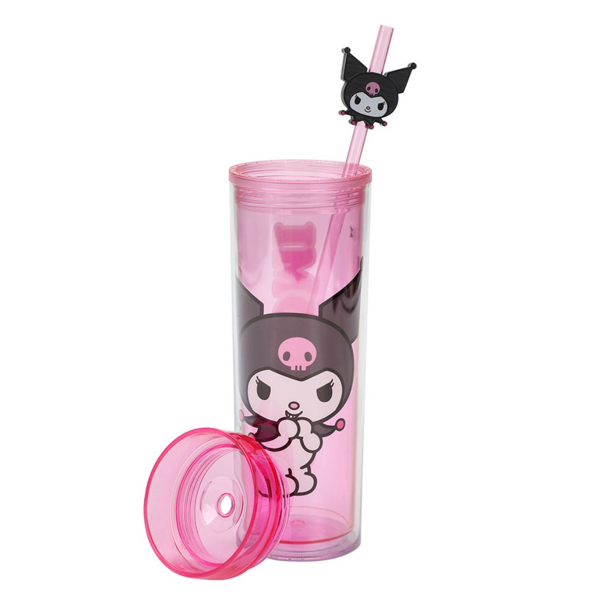 Picture of Kuromi Straw Charm 16 oz. Slim Plastic Tumbler
