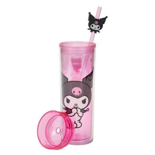 Picture of Kuromi Straw Charm 16 oz. Slim Plastic Tumbler