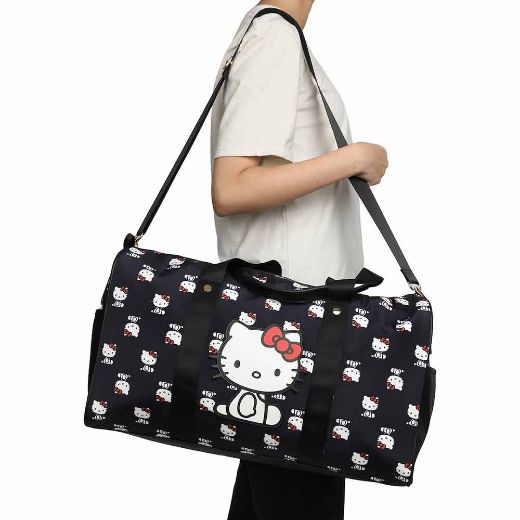 Picture of Hello Kitty AOP Black Travel Duffle Bag