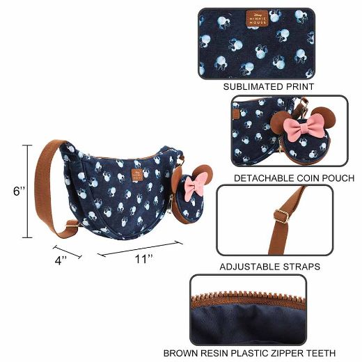 Picture of Disney Minnie Mouse Denim Sling Crossbody & Coin Pouch