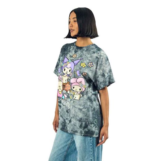 Picture of Hello Kitty & Friends Charcoal Wash Oversized Juniors Tee