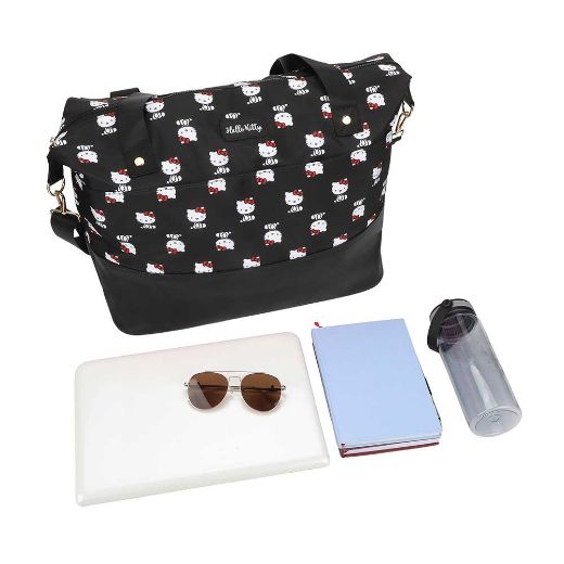 Picture of Hello Kitty AOP Black Travel Duffle Bag