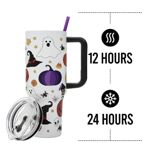 Picture of Bioworld Halloween Icons 40 oz. Stainless Steel Tumbler