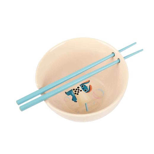 Picture of Disney Stitch 20 oz. Ceramic Ramen Bowl with Chopsticks