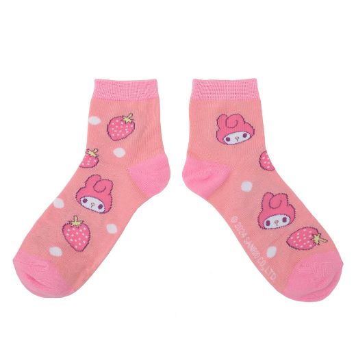 Picture of Hello Kitty Strawberry Milk 3 Pair Quarter Crew Box Set