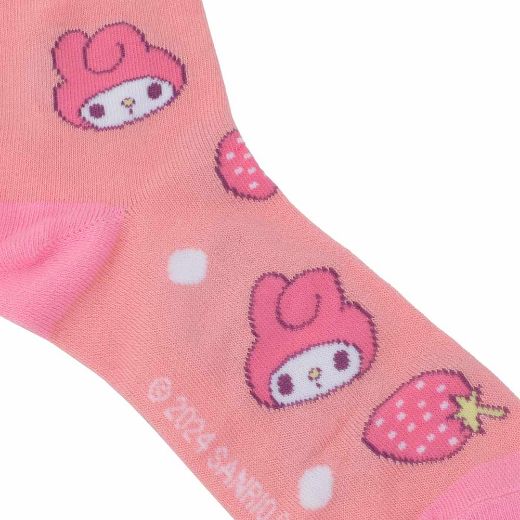 Picture of Hello Kitty Strawberry Milk 3 Pair Quarter Crew Box Set