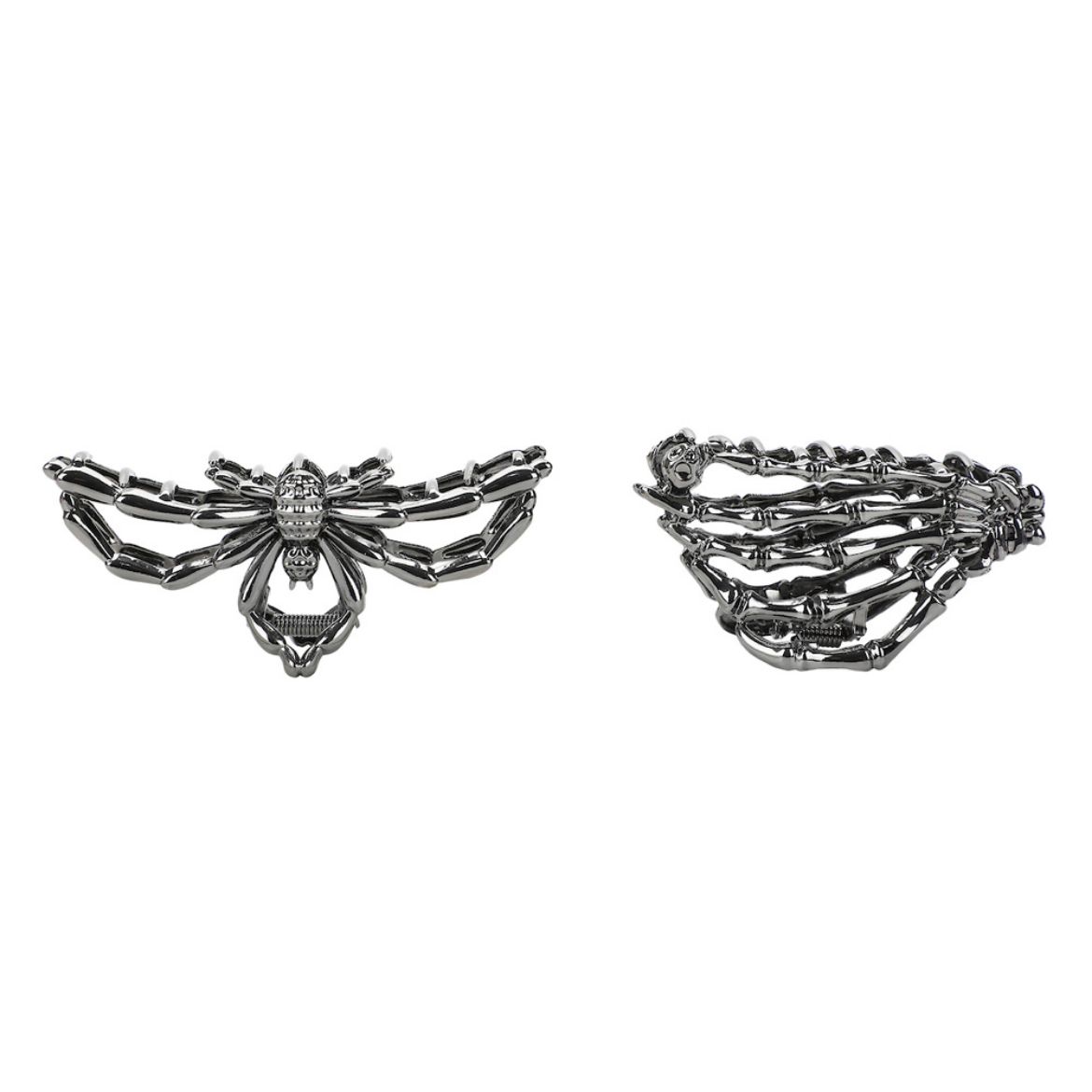 Picture of Bioworld Halloween Spider & Skeleton Hair Clip Set