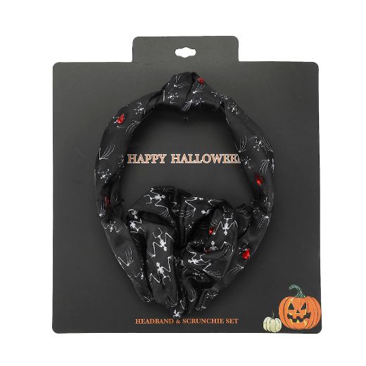 Picture of Bioworld Halloween Skeleton Headband & Scrunchie Set