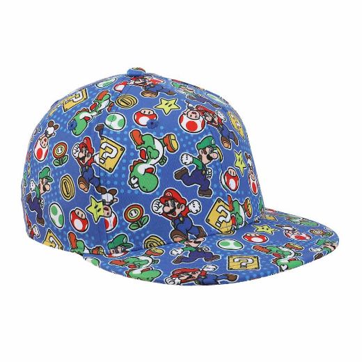 Picture of Super Mario & Luigi AOP Flat Bill Snapback