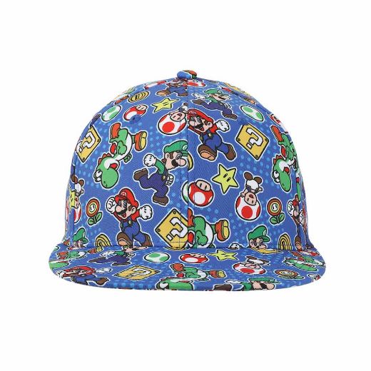 Picture of Super Mario & Luigi AOP Flat Bill Snapback