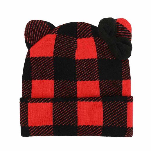Picture of Hello Kitty Buffalo Plaid 3D Cuff Beanie
