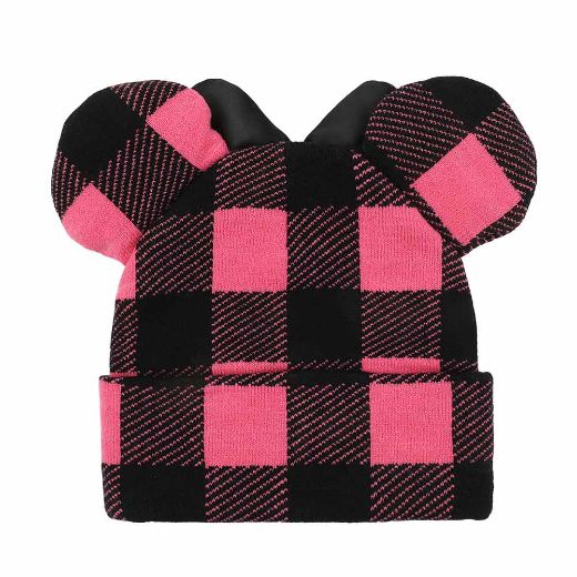 Picture of Disney Minnie Mouse Buffalo Plaid 3D Beanie