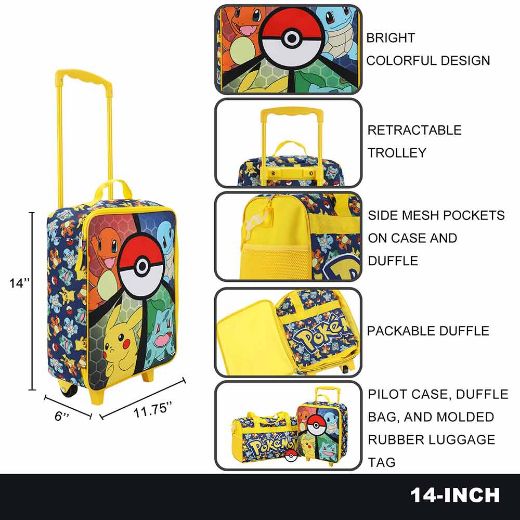 Picture of Pokemon Characters 3 pc Youth Travel Set