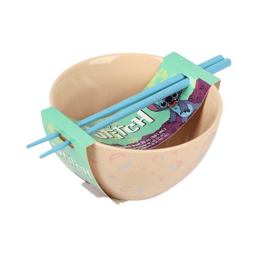 Picture of Disney Stitch 20 oz. Ceramic Ramen Bowl with Chopsticks