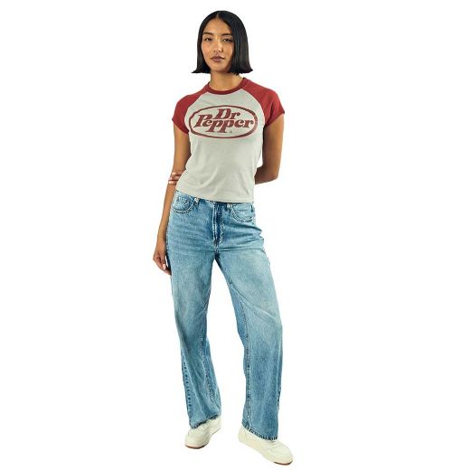 Picture of Dr.Pepper Raglan Juniors Cropped Baby Tee