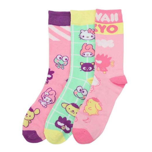 Picture of Hello Kitty & Friends Arcade Adult 3 Pair Crew Box Set