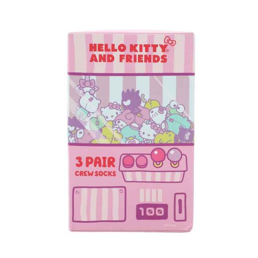 Picture of Hello Kitty & Friends Arcade Adult 3 Pair Crew Box Set