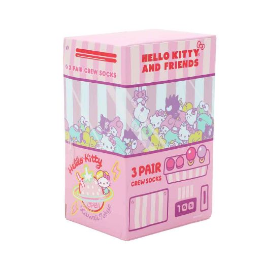 Picture of Hello Kitty & Friends Arcade Adult 3 Pair Crew Box Set