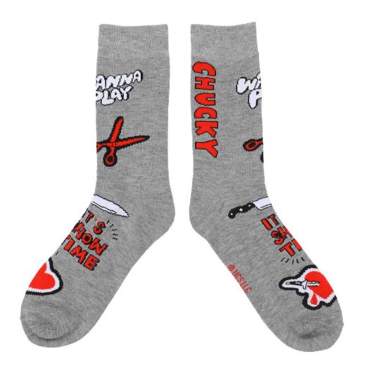 Picture of Chucky Mixed Character Adult 5 Pair Crew Socks