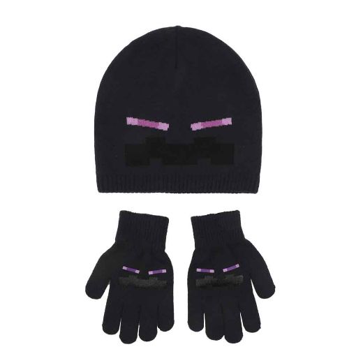 Picture of Minecraft Creeper & Enderman Reversible Beanie & Glove Combo