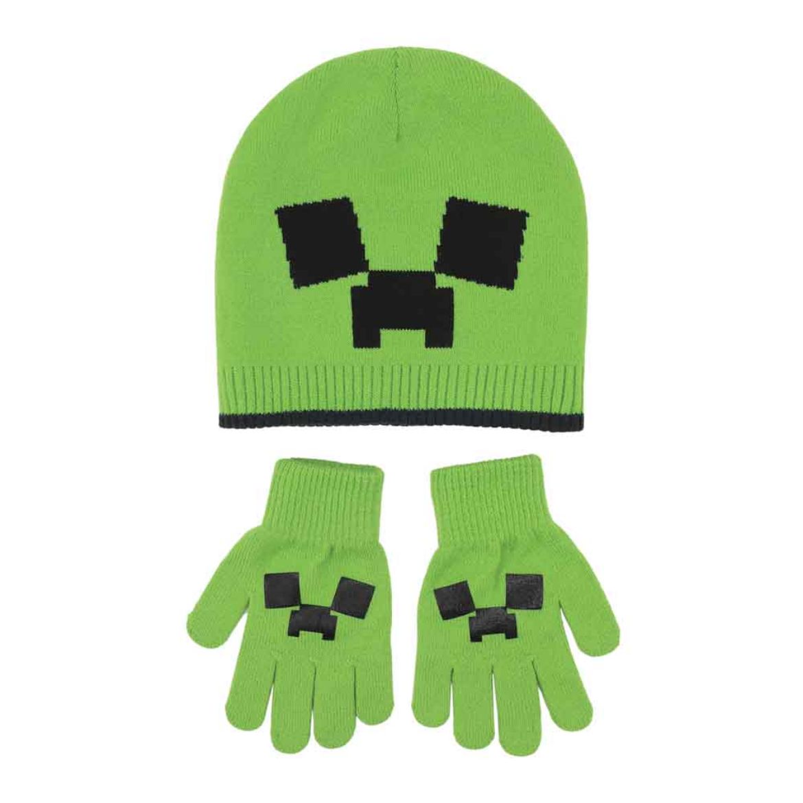 Picture of Minecraft Creeper & Enderman Reversible Beanie & Glove Combo