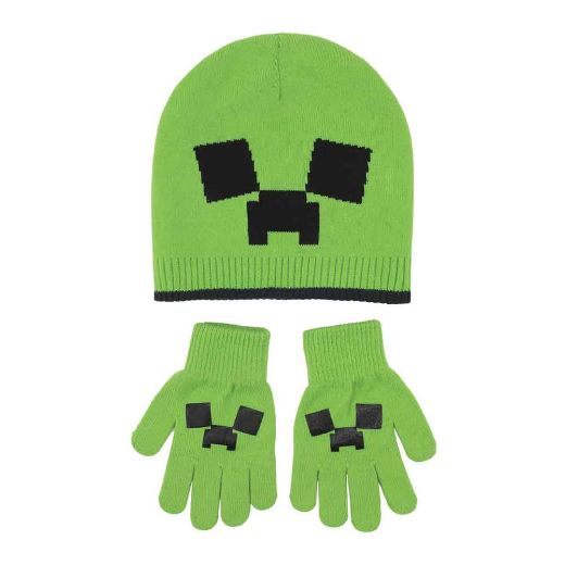 Picture of Minecraft Creeper & Enderman Reversible Beanie & Glove Combo