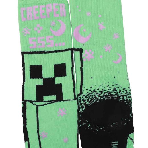 Picture of Minecraft Creeper Color Changing Crew Sock