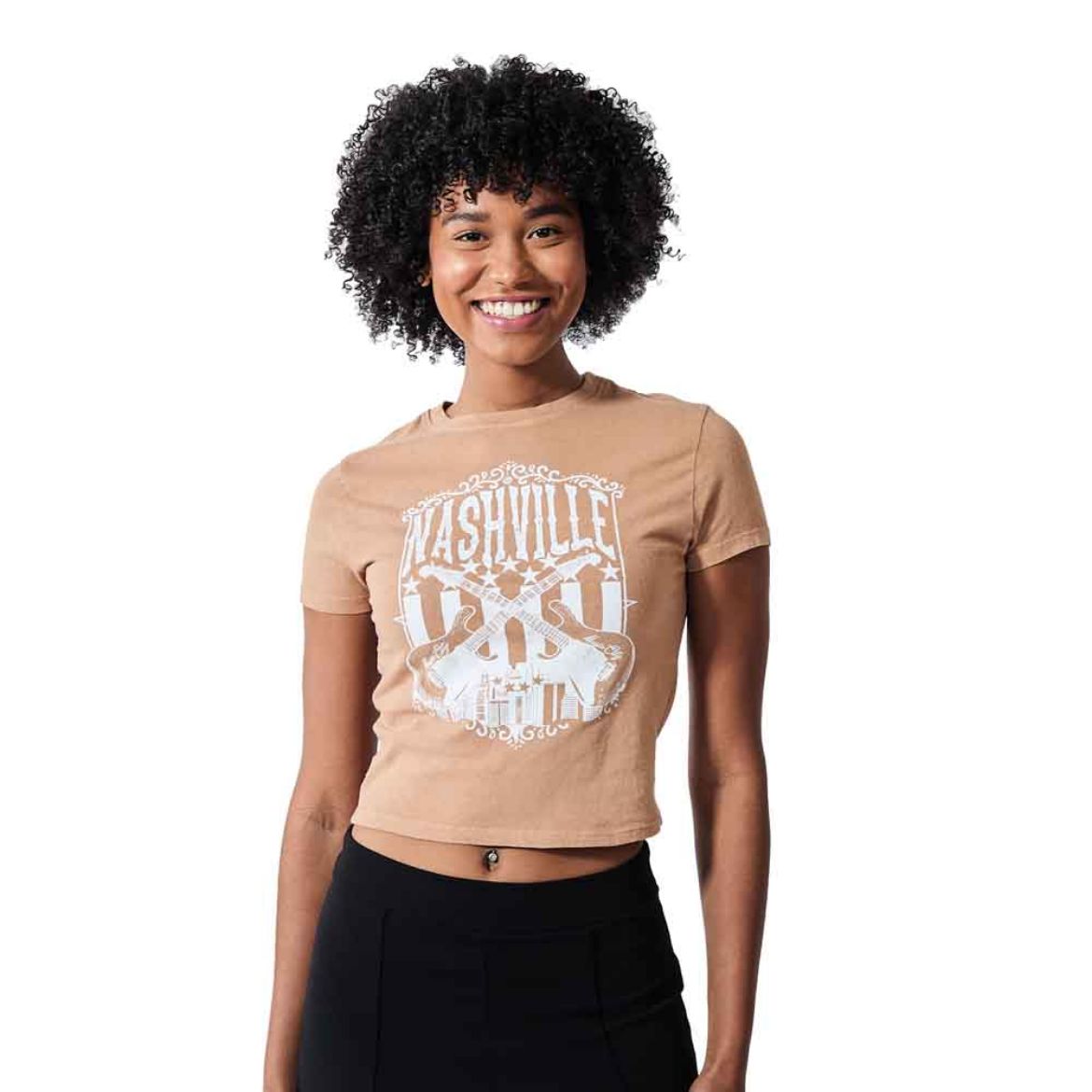 Picture of Bioworld Nashville Guitars Juniors Cropped Baby Tee