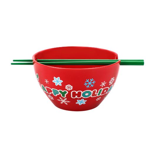 Picture of Hello Kitty Holiday 20 oz. Ceramic Ramen Bowl with Chopsticks