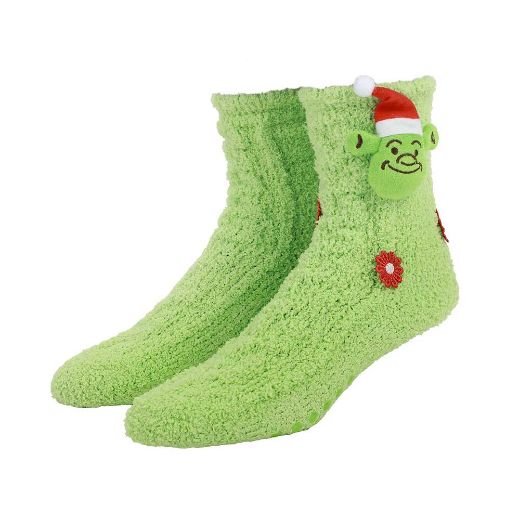 Picture of Dreamworks Shrek Santa 3D Chenille Crew Sock