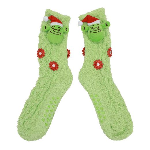 Picture of Dreamworks Shrek Santa 3D Chenille Crew Sock