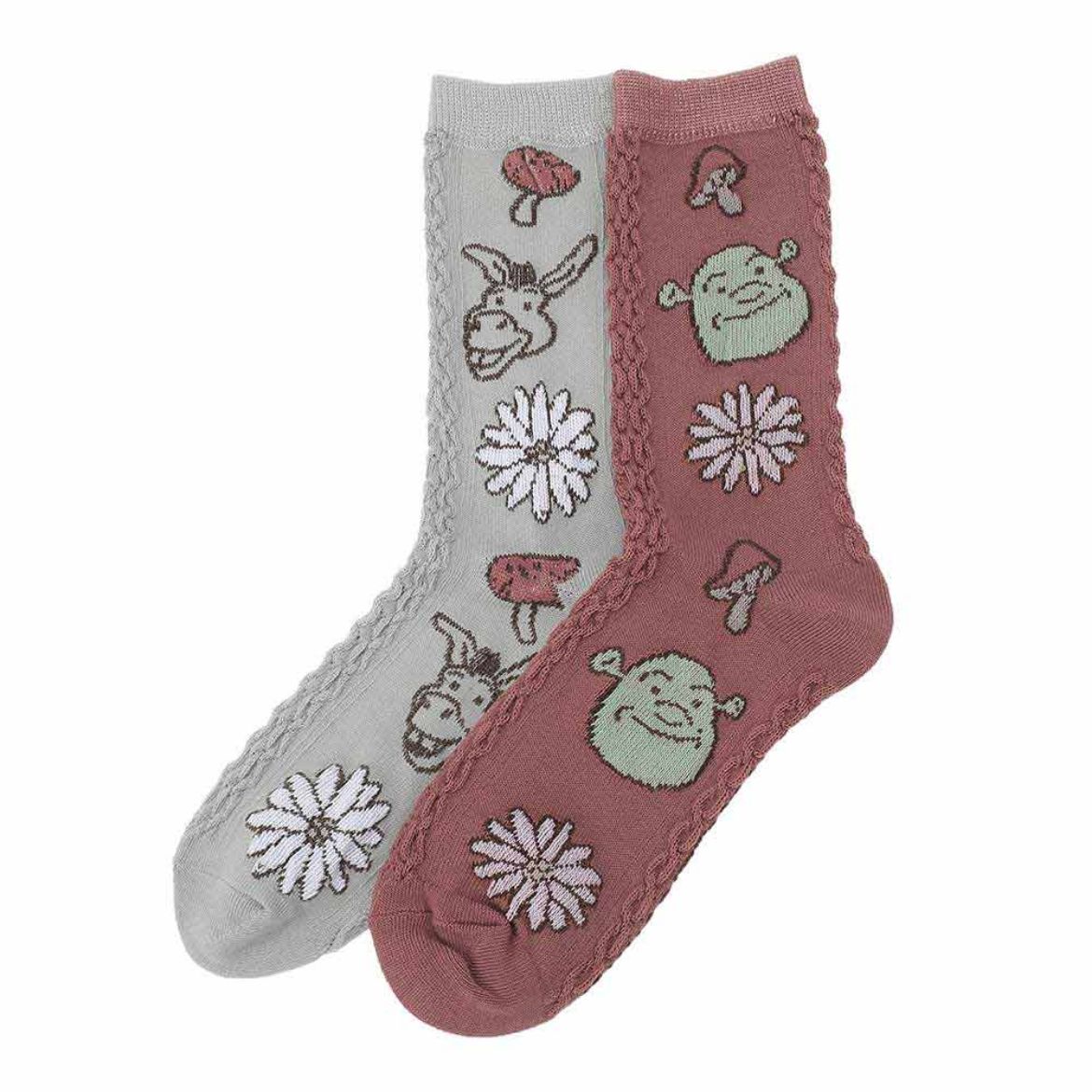 Picture of Dreamworks Shrek & Donkey Women's 2 Pair Crew Socks