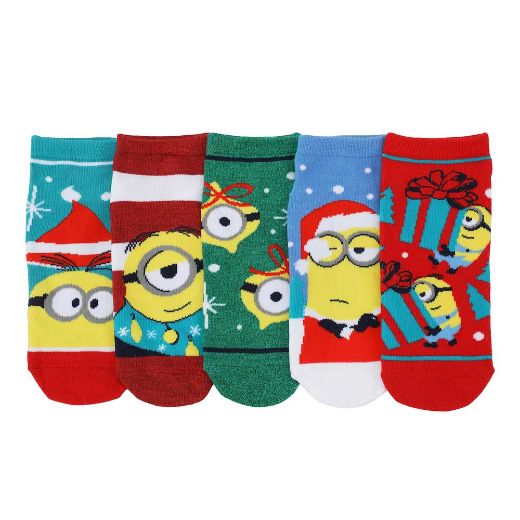 Picture of Minions Holiday 5 Pair Ankle Socks