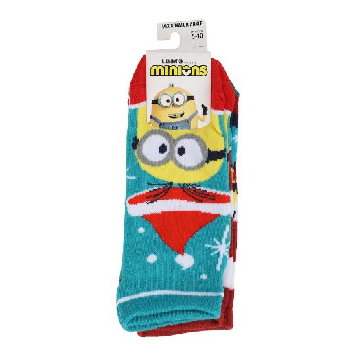 Picture of Minions Holiday 5 Pair Ankle Socks