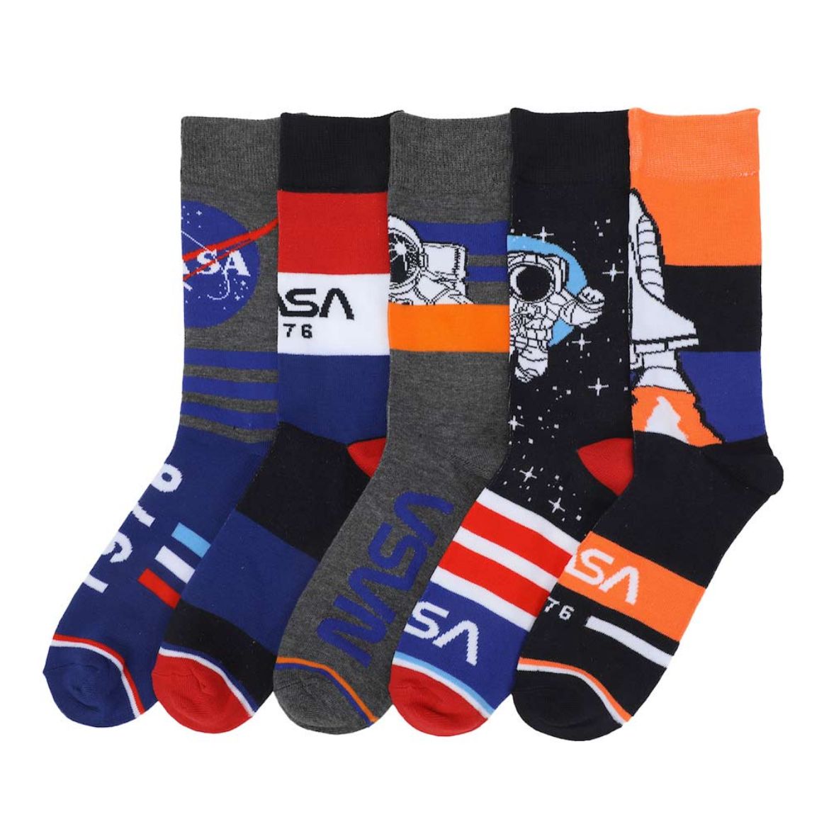 Picture of NASA Adult 5 Pair Crew Socks