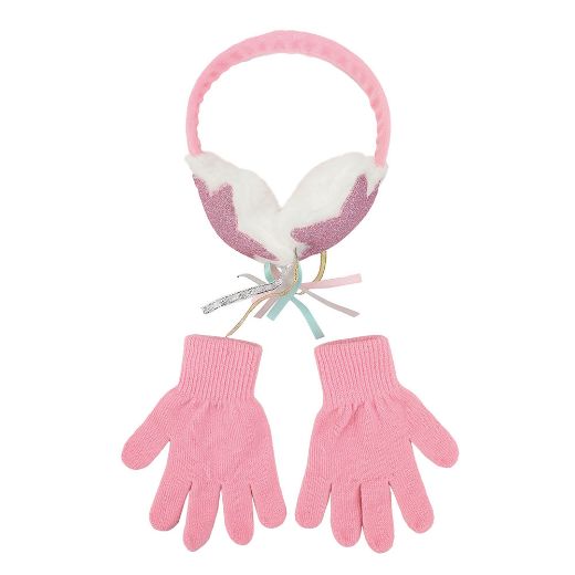 Picture of Bioworld Glitter Star 3D Youth Earmuff & Gloves Combo