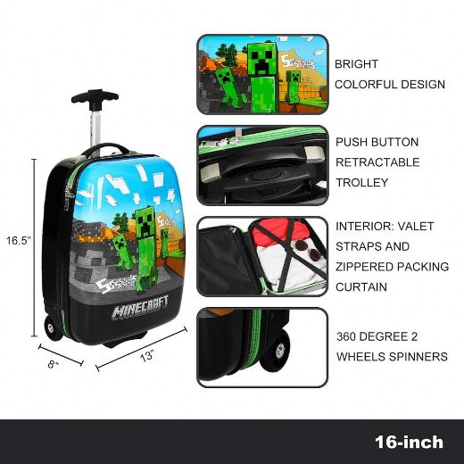 Picture of Minecraft Creeper 16.5 in. Rolling Luggage