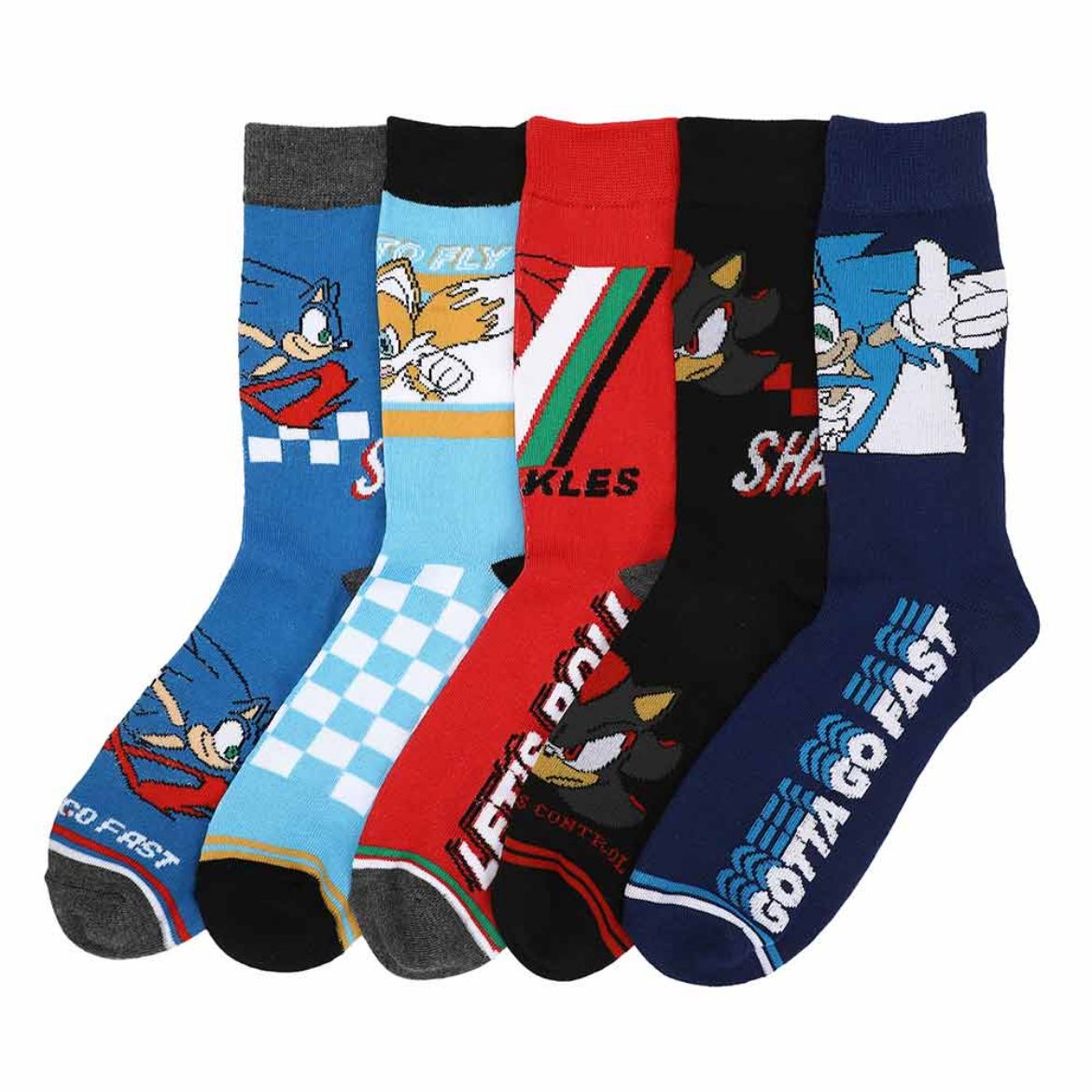 Picture of Sonic the Hedgehog Adult 5 Pair Crew Socks