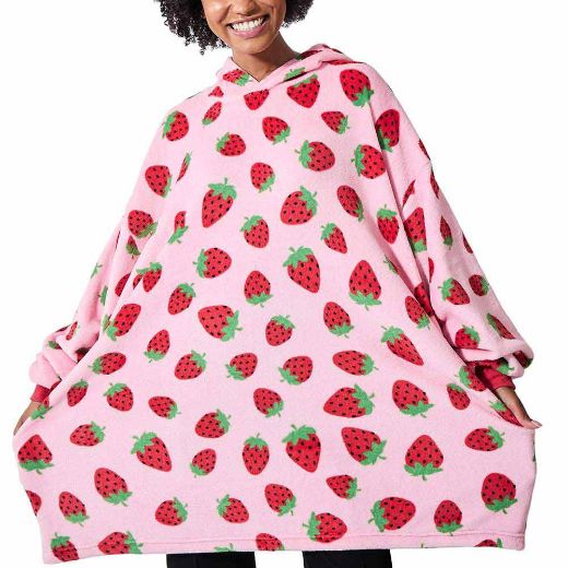 Picture of Bioworld Strawberries Hoodie Blanket