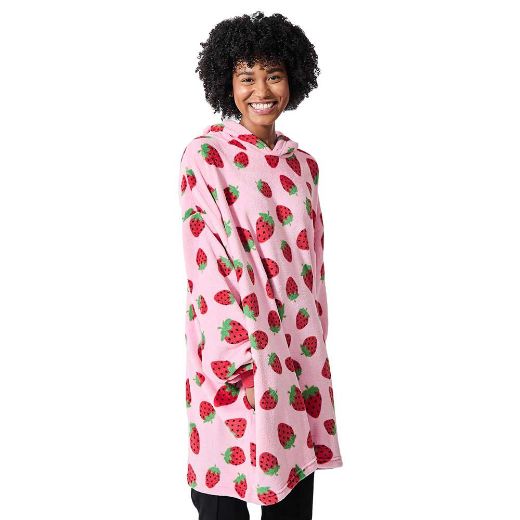 Picture of Bioworld Strawberries Hoodie Blanket