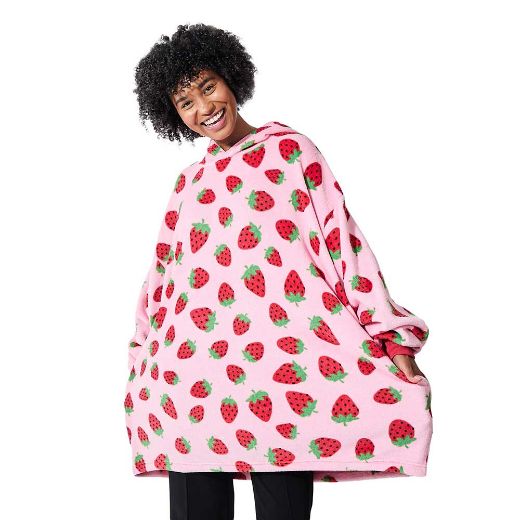 Picture of Bioworld Strawberries Hoodie Blanket
