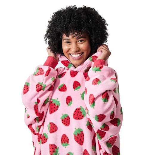 Picture of Bioworld Strawberries Hoodie Blanket