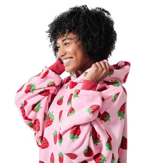 Picture of Bioworld Strawberries Hoodie Blanket