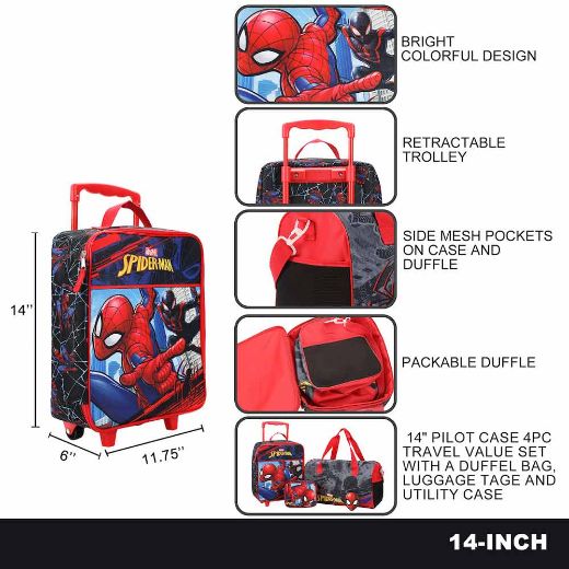 Picture of Marvel Spider-Man AOP 4 pc Youth Travel Set